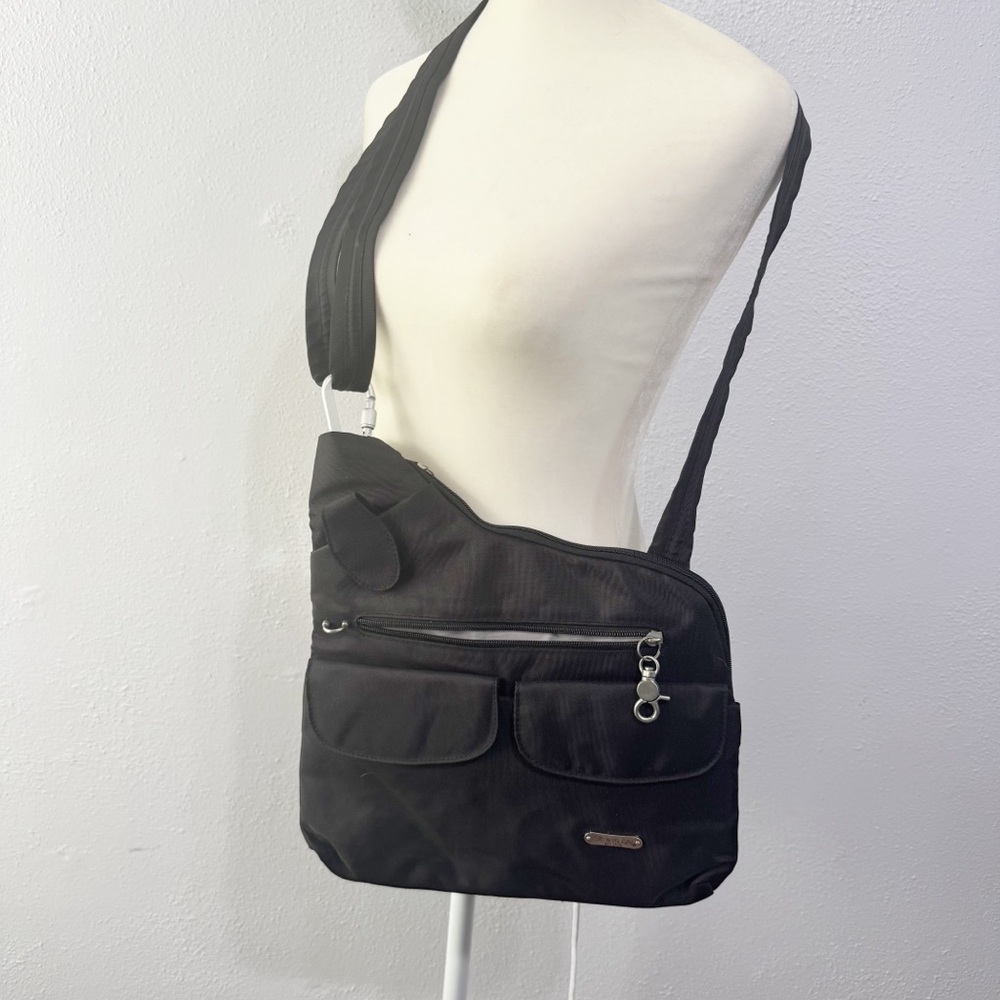 Travelon Black Crossbody Bag with Silver Accents